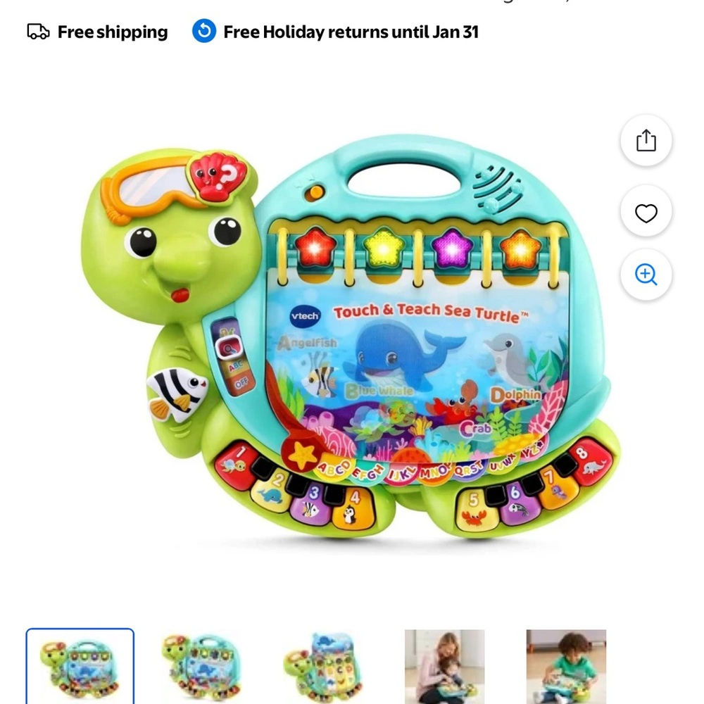 VTech Touch and Teach Sea Turtle - Green and Blue